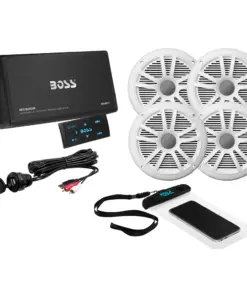 Boss Audio ASK904B.64 4 Channel Amplifier & 2 Pairs of 6.5" Speaker Kit - White