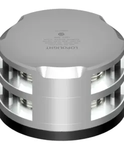 Lopolight 360-Degree Double Stacked Anchor Light - 2NM - Silver Housing w/FB Base