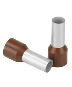 Pacer Brown 4 AWG Wire Ferrule - 16mm Length - 10 Pack