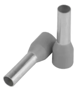 Pacer Grey 12 AWG Wire Ferrule - 10mm Length - 25 Pack