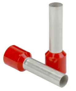 Pacer Red 16 AWG Wire Ferrule - 8mm Length - 25 Pack